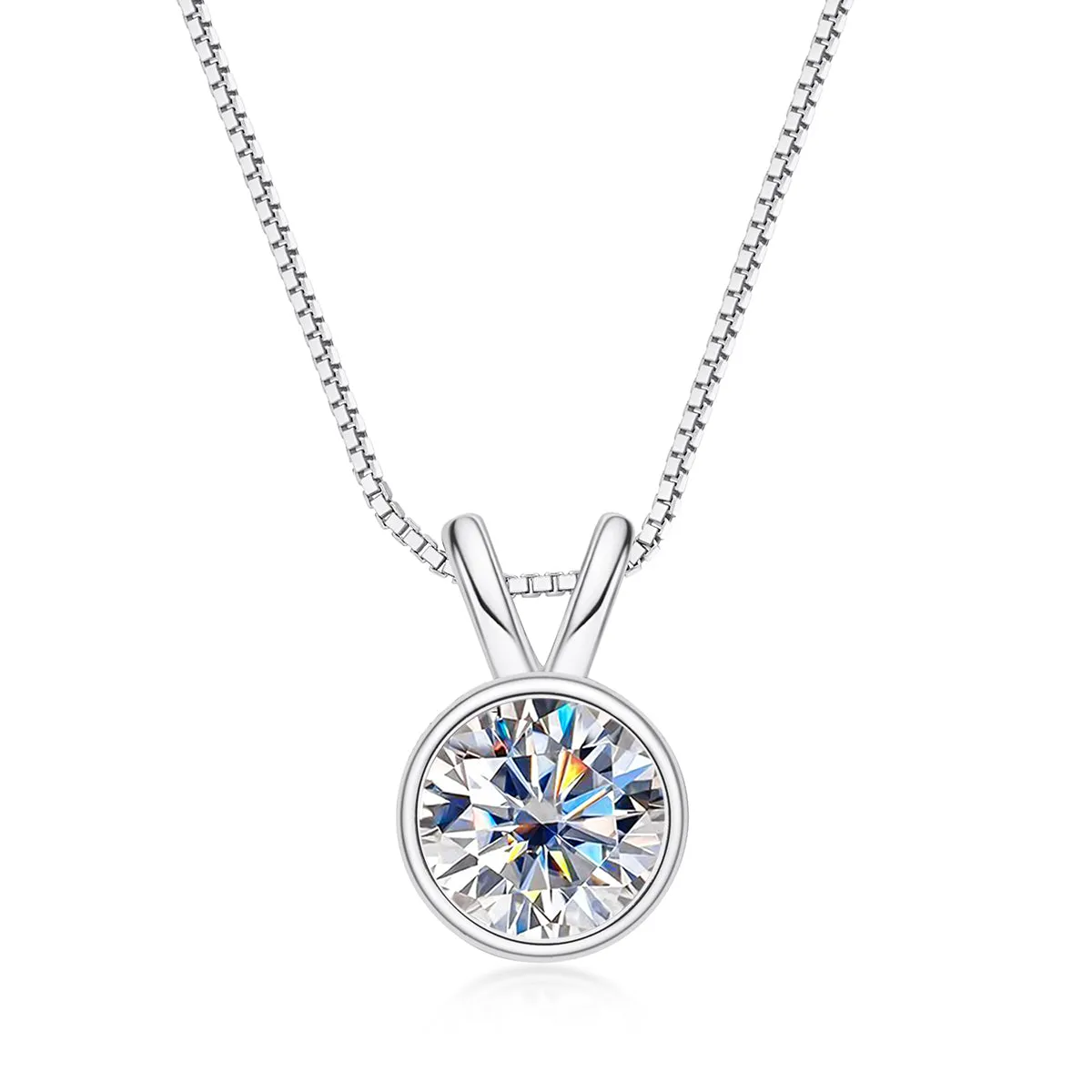 1.0/2.0CT D color Moissanite Necklaces 18K Gold Plated Classic Necklaces