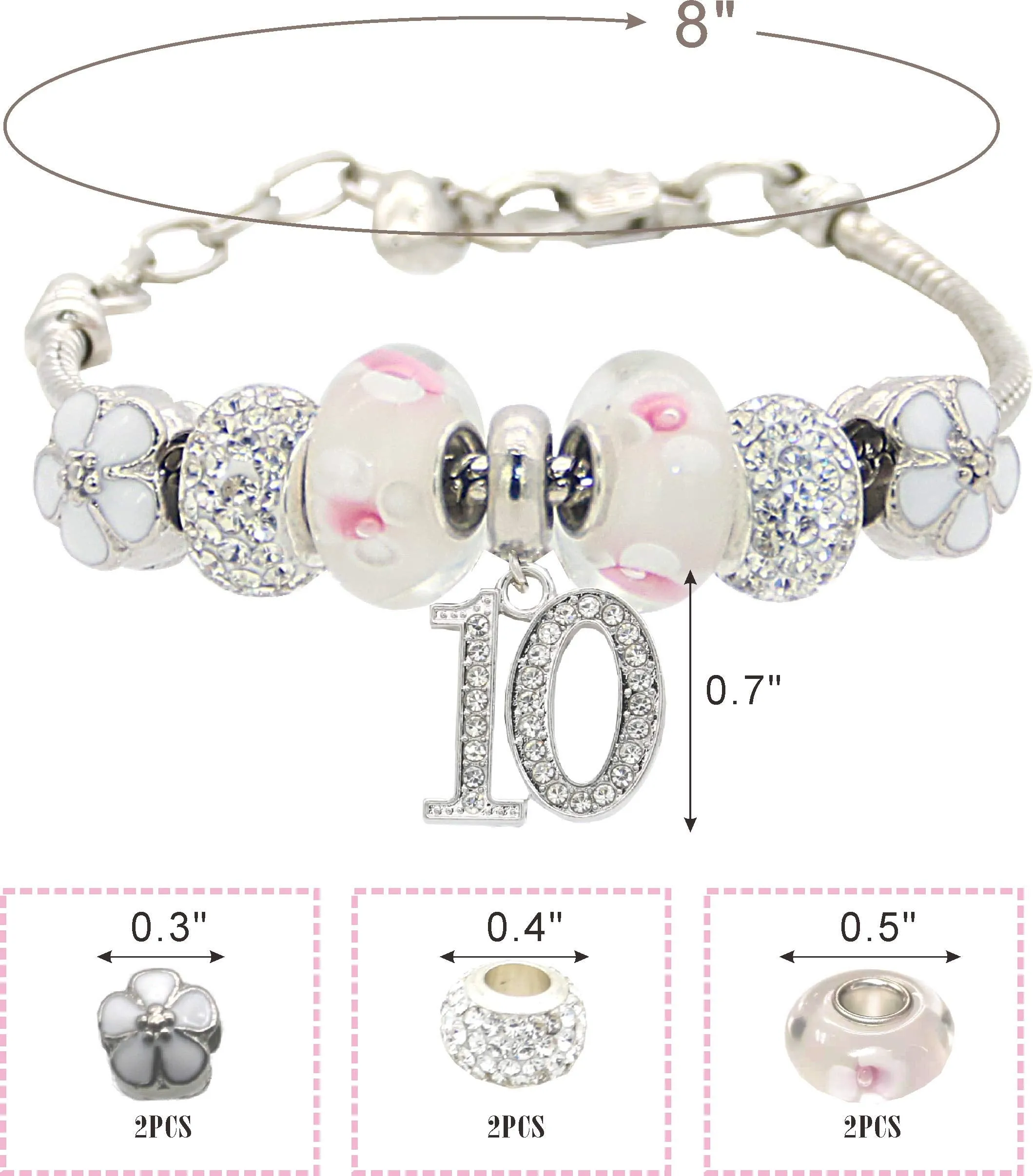 10th Birthday Gifts for Girl, 10th Birthday, 10 Year Old Birthday, 10th Birthday Bracelet