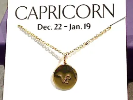 16" - 18" Gold Plated Sterling Capricorn Zodiac Necklace