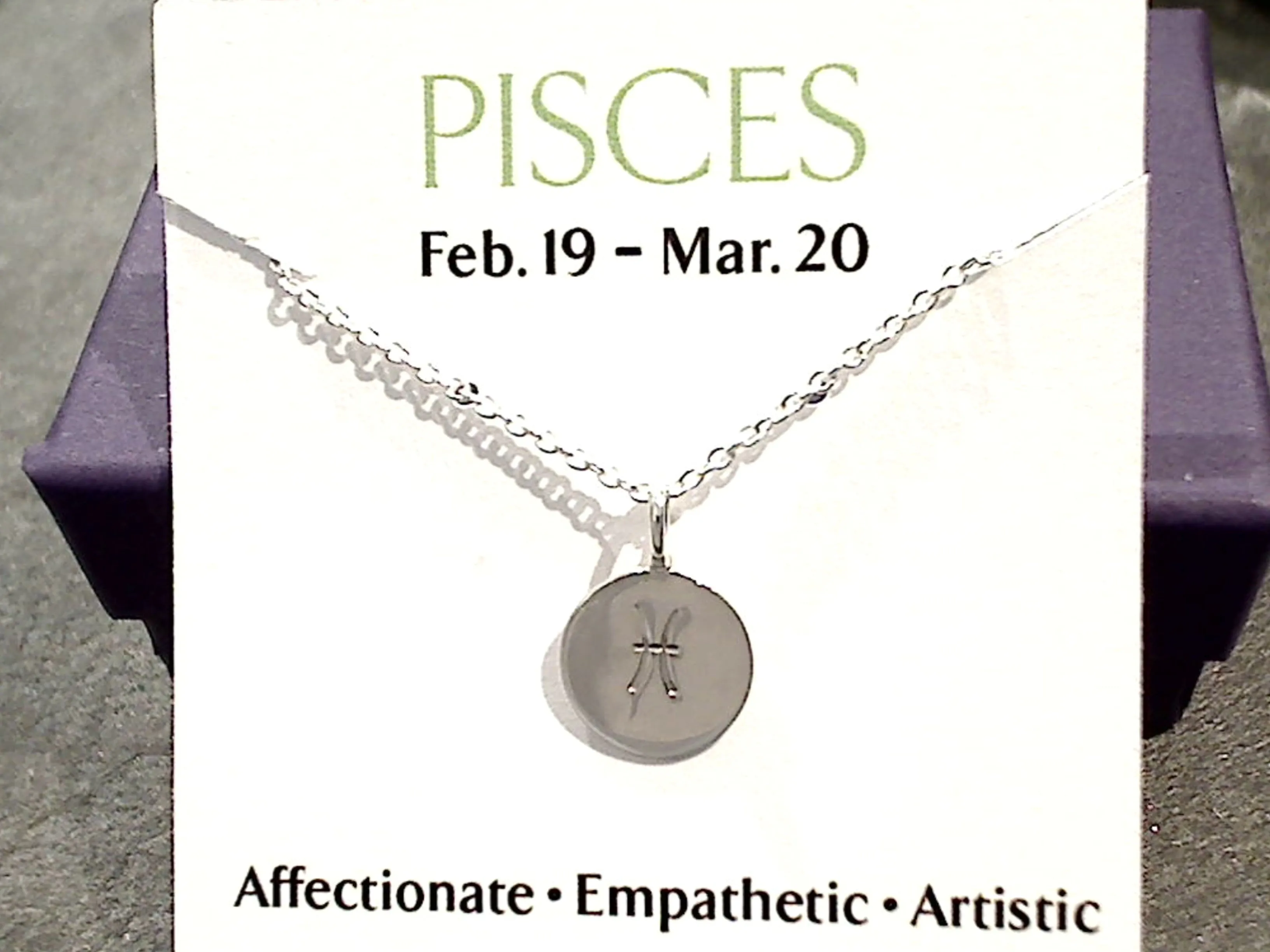 16" - 18" Sterling Silver Pisces Zodiac Necklace