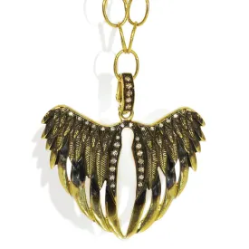 18kt Gold Midsize Angel Wing Charm with Diamonds