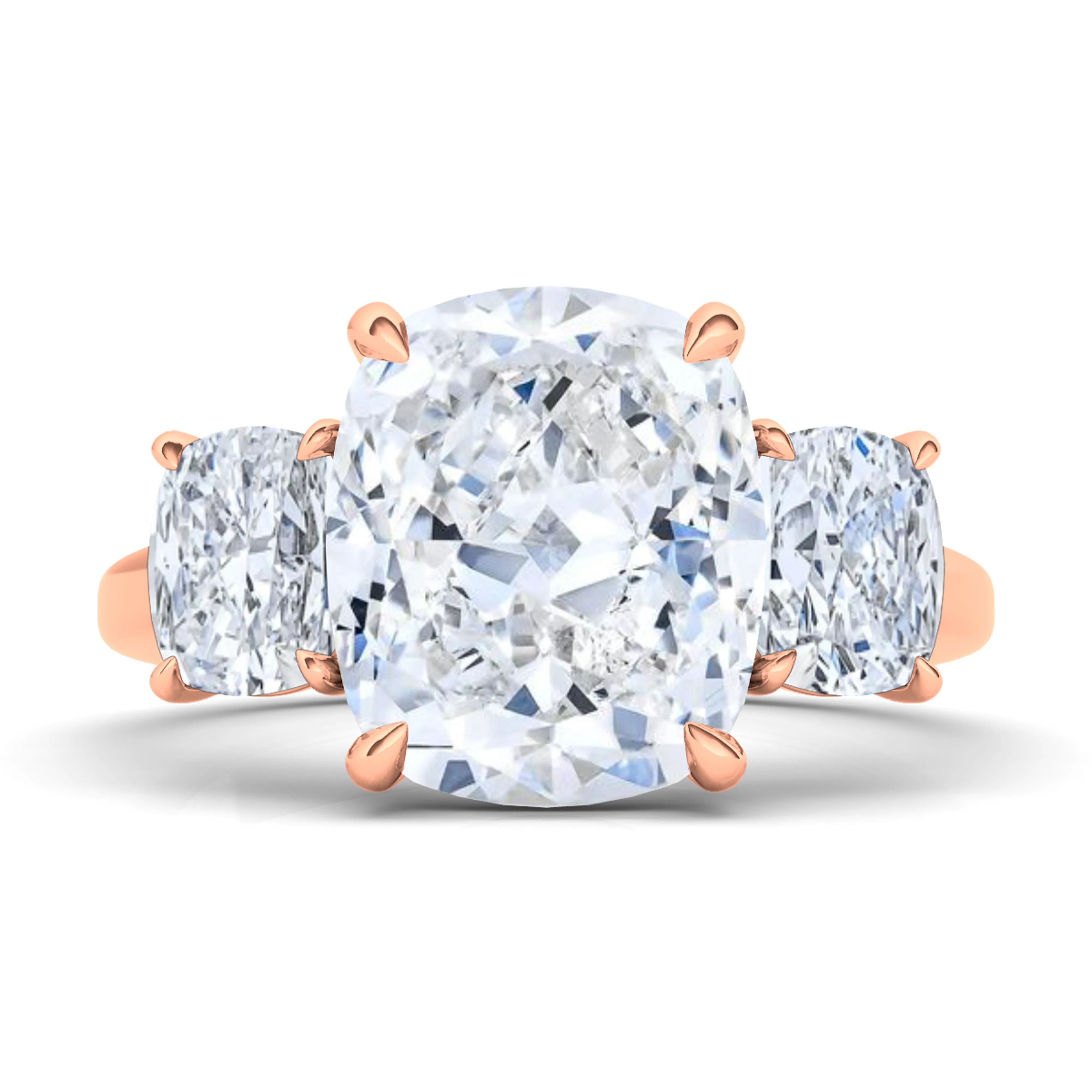 3-Stone Cushion Cut Diamond Ring