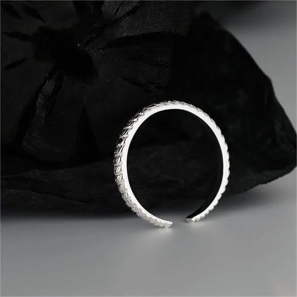 925 Sterling Silver Open Fine Finger Plain Ring