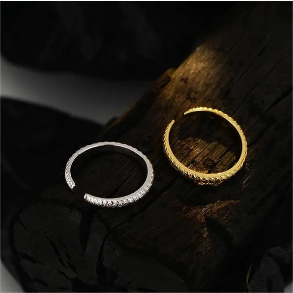 925 Sterling Silver Open Fine Finger Plain Ring