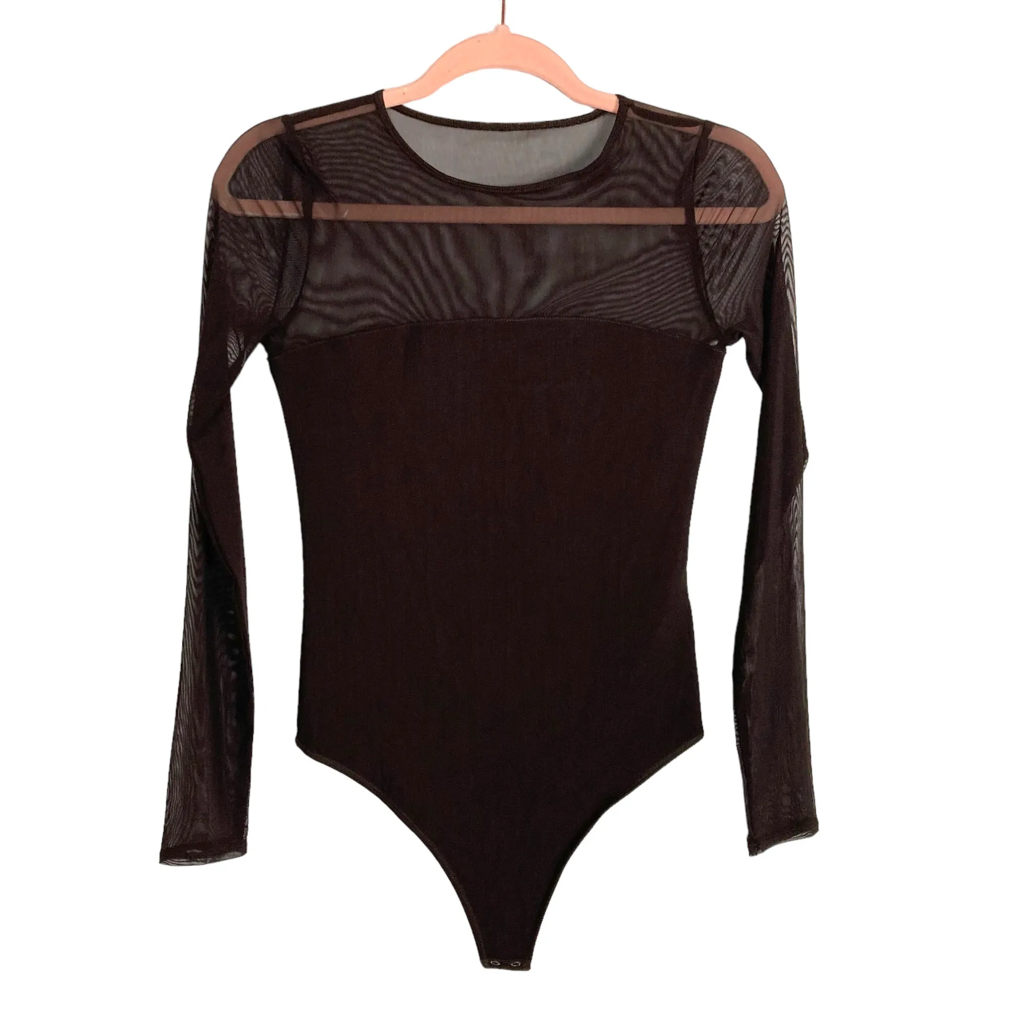 Abercrombie & Fitch Brown Mesh Long Sleeve Bodysuit- Size S (sold out online)