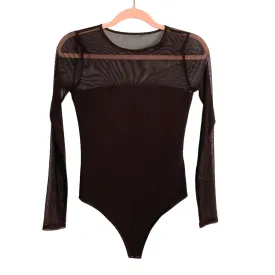 Abercrombie & Fitch Brown Mesh Long Sleeve Bodysuit- Size S (sold out online)