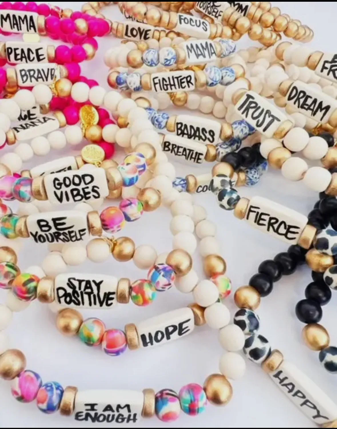 Affirmation Bracelets-Black