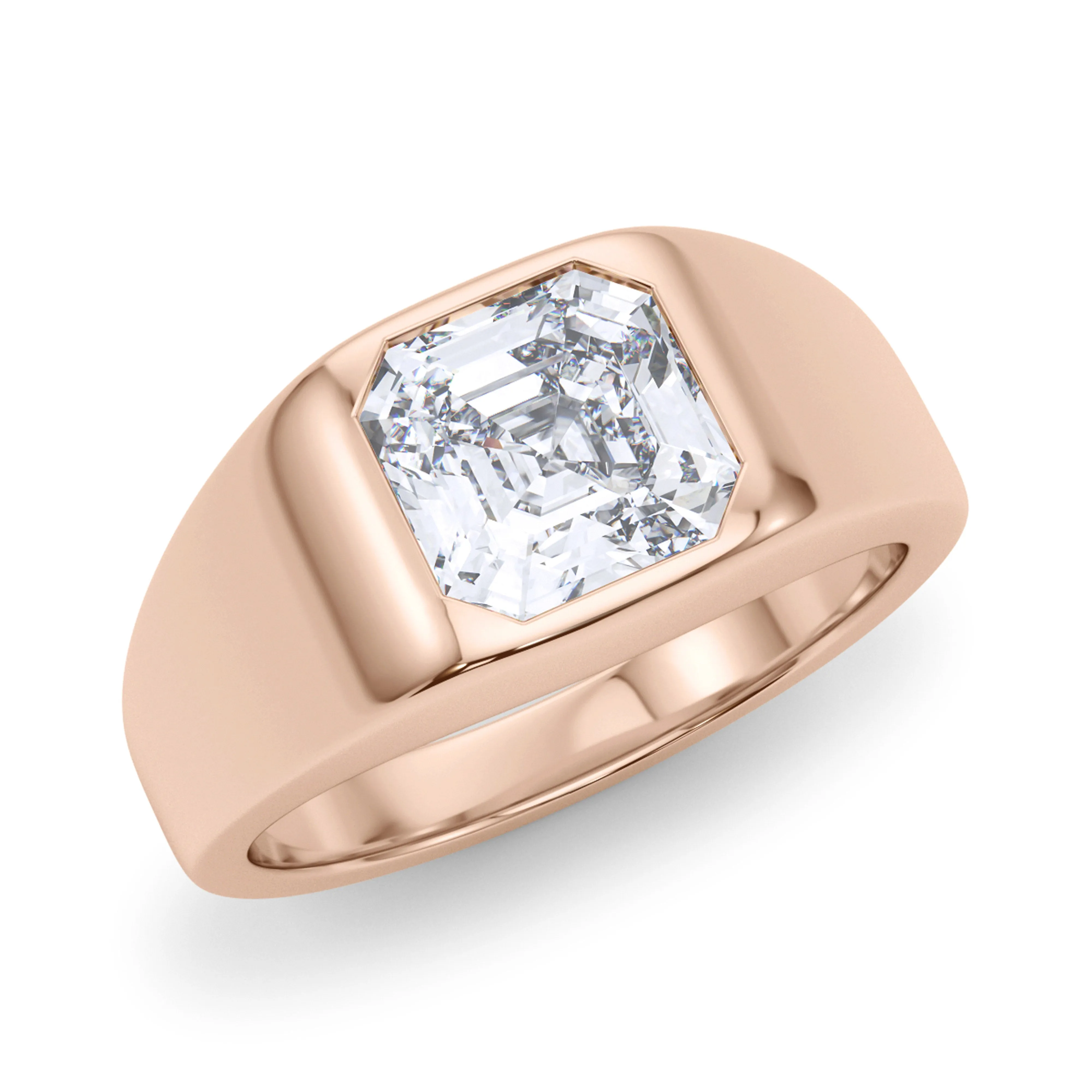 Asscher Cut Signet Ring