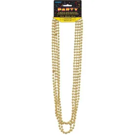 Bead Necklaces 32in 4ct, Gold Metallic