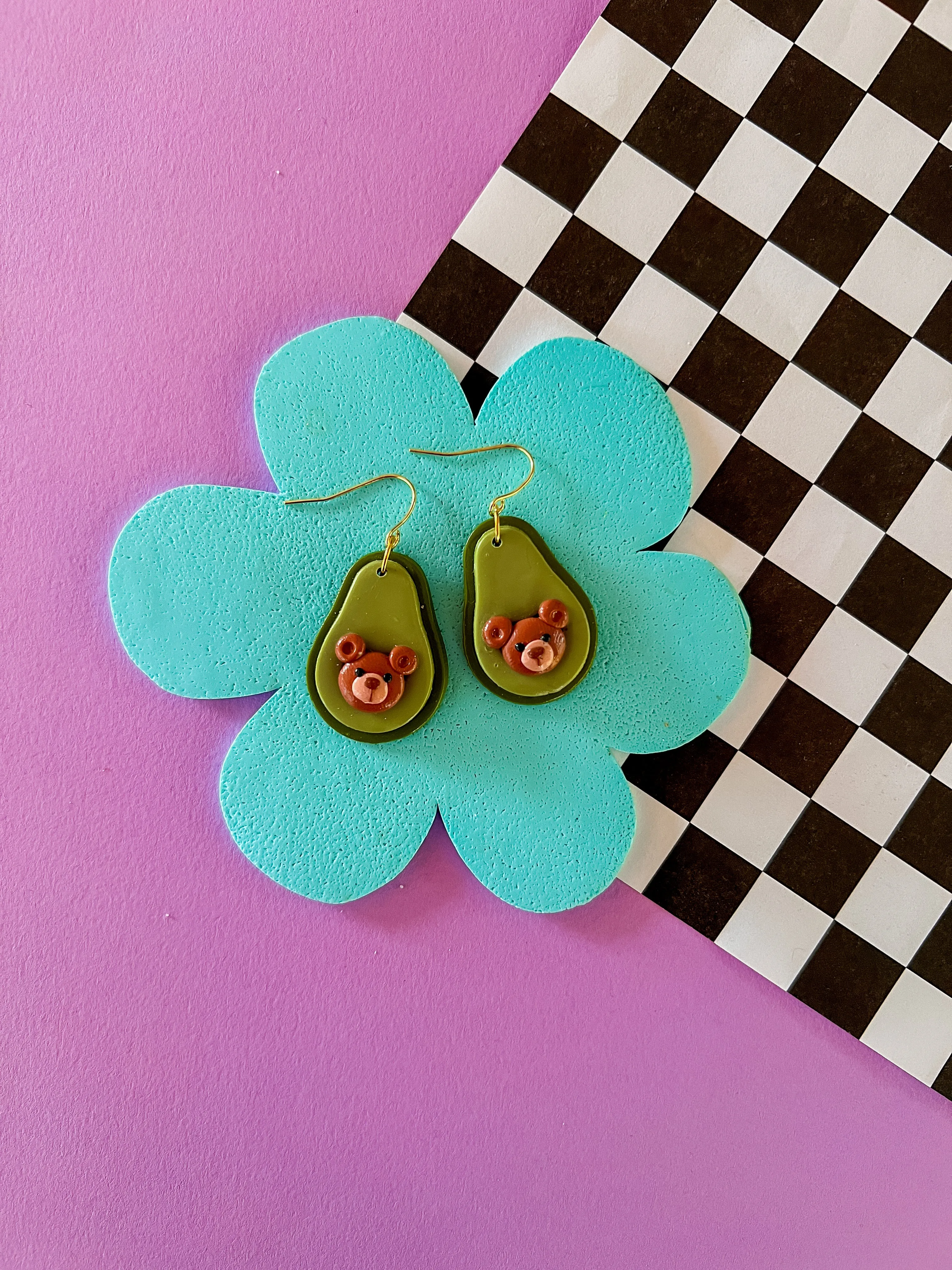 Benny | Clay Avocado Earrings