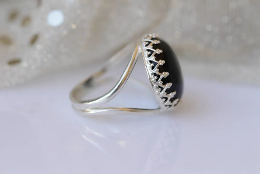 BLACK AGATE RING