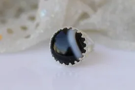 BLACK AGATE RING