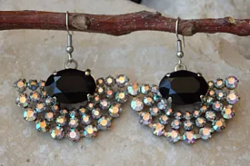 Black Fan Earrings