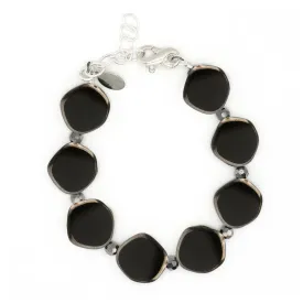 Black Small Circle Glass Beaded Bracelet