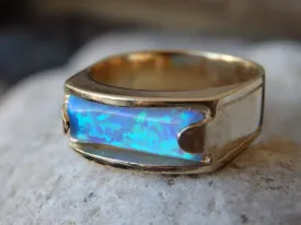 Blue Opal Band Ring