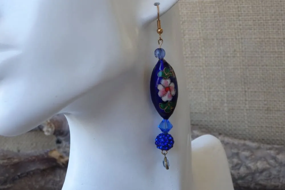 Blue royal beaded earrings