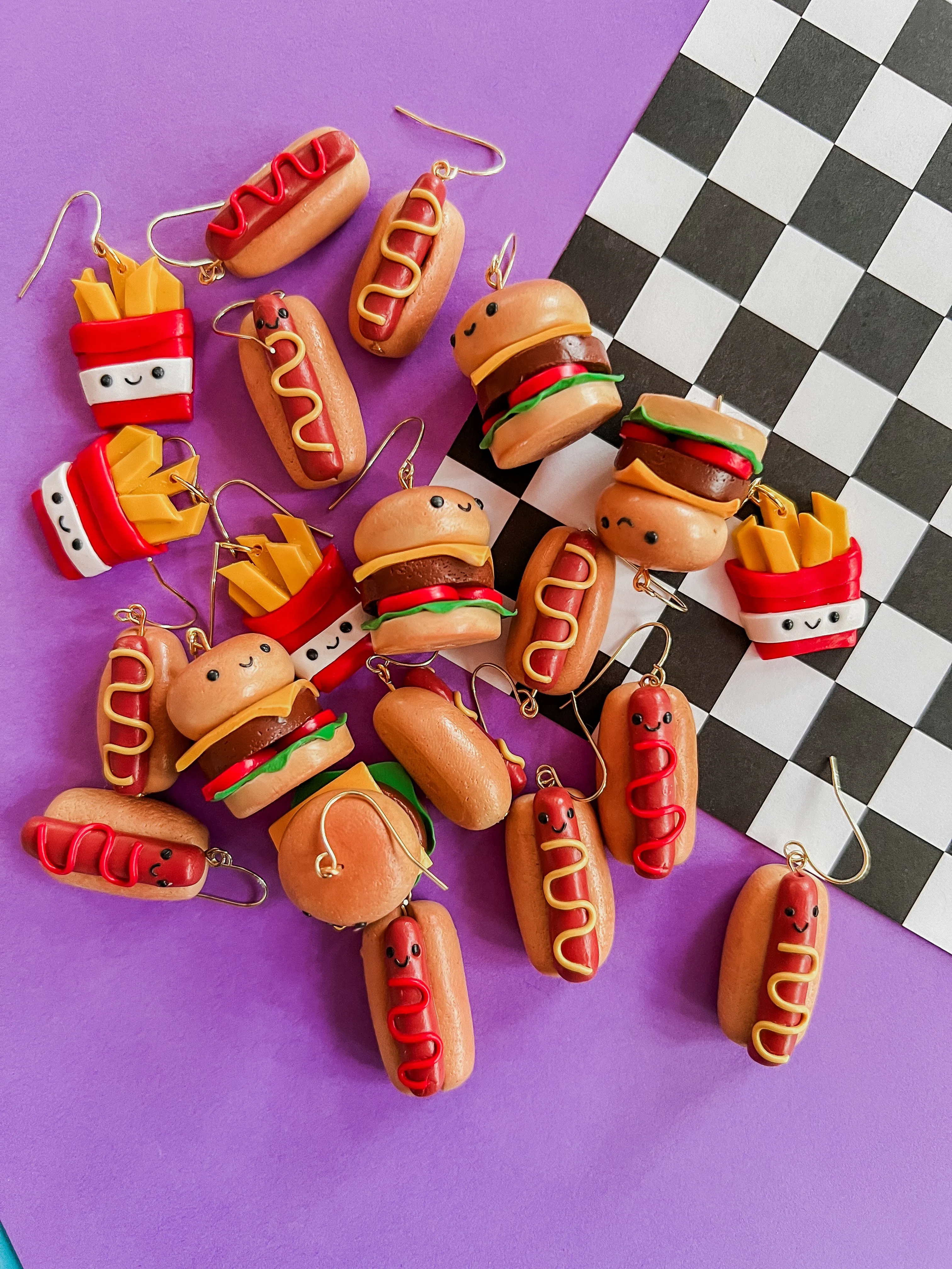 Burger Me | Cheeseburger Polymer Clay Earrings