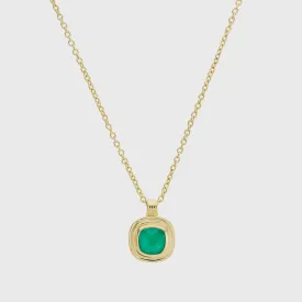 California Cushion Green Onyx Necklace