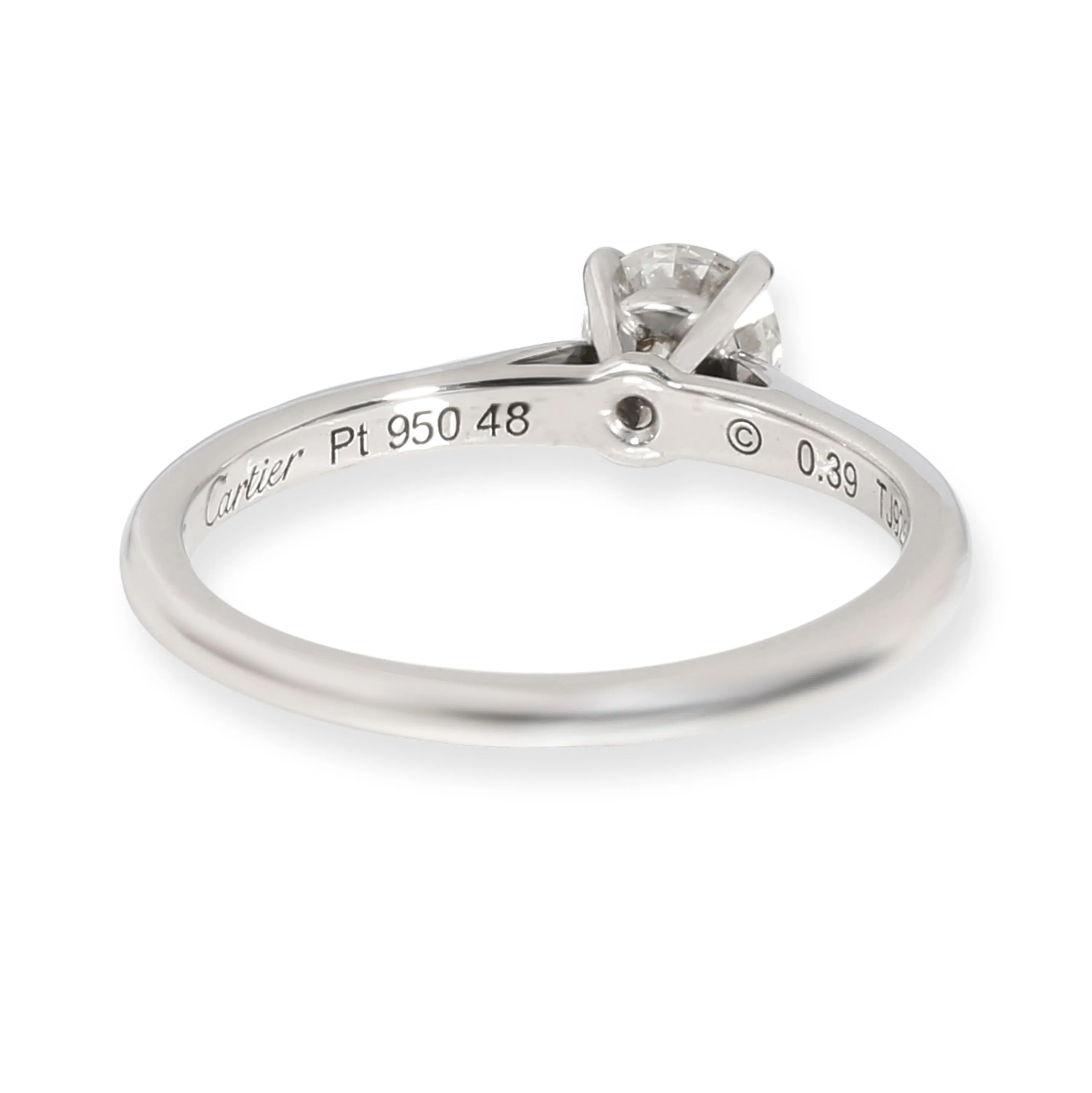 Cartier 1895 Diamond Solitaire Ring in  Platinum 0.39 CTW