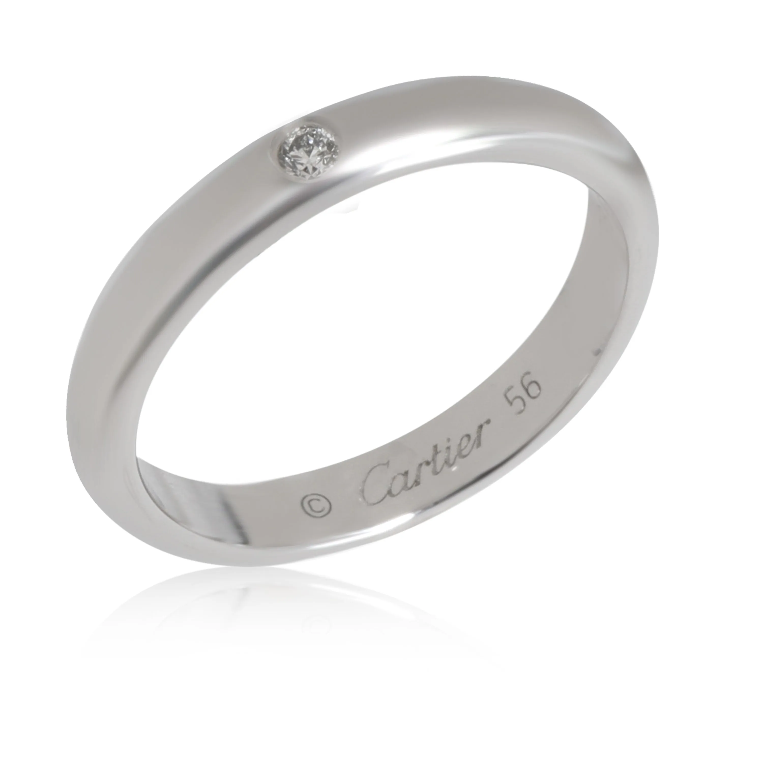 Cartier 1895 Diamond Wedding Band in Platinum 0.04 CTW