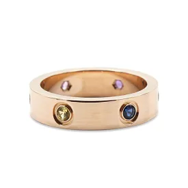 Cartier 18ct Rose Gold Multi Gem Love Ring - Size 60