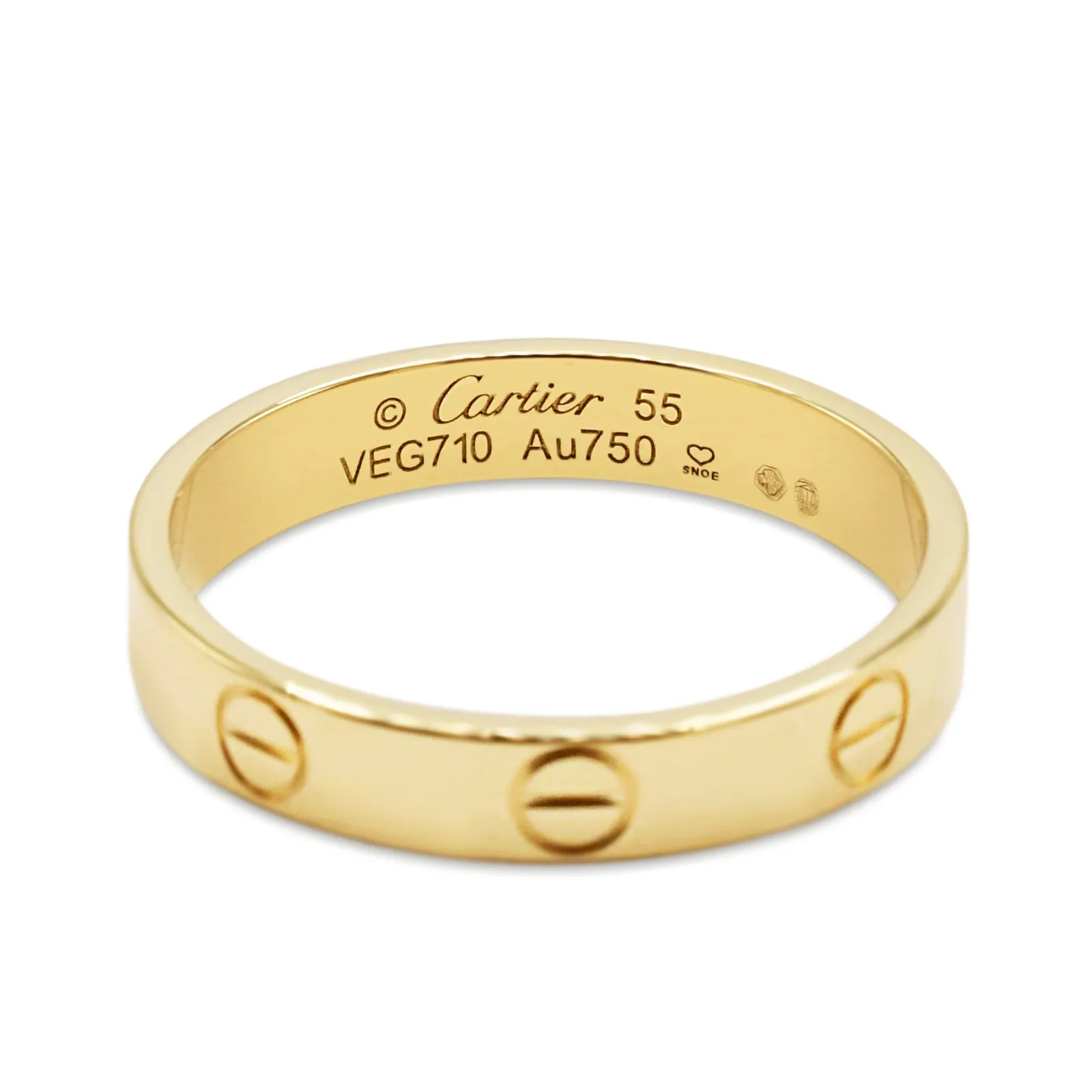 Cartier 3.6mm Love Ring Size 55 - 18ct Yellow Gold