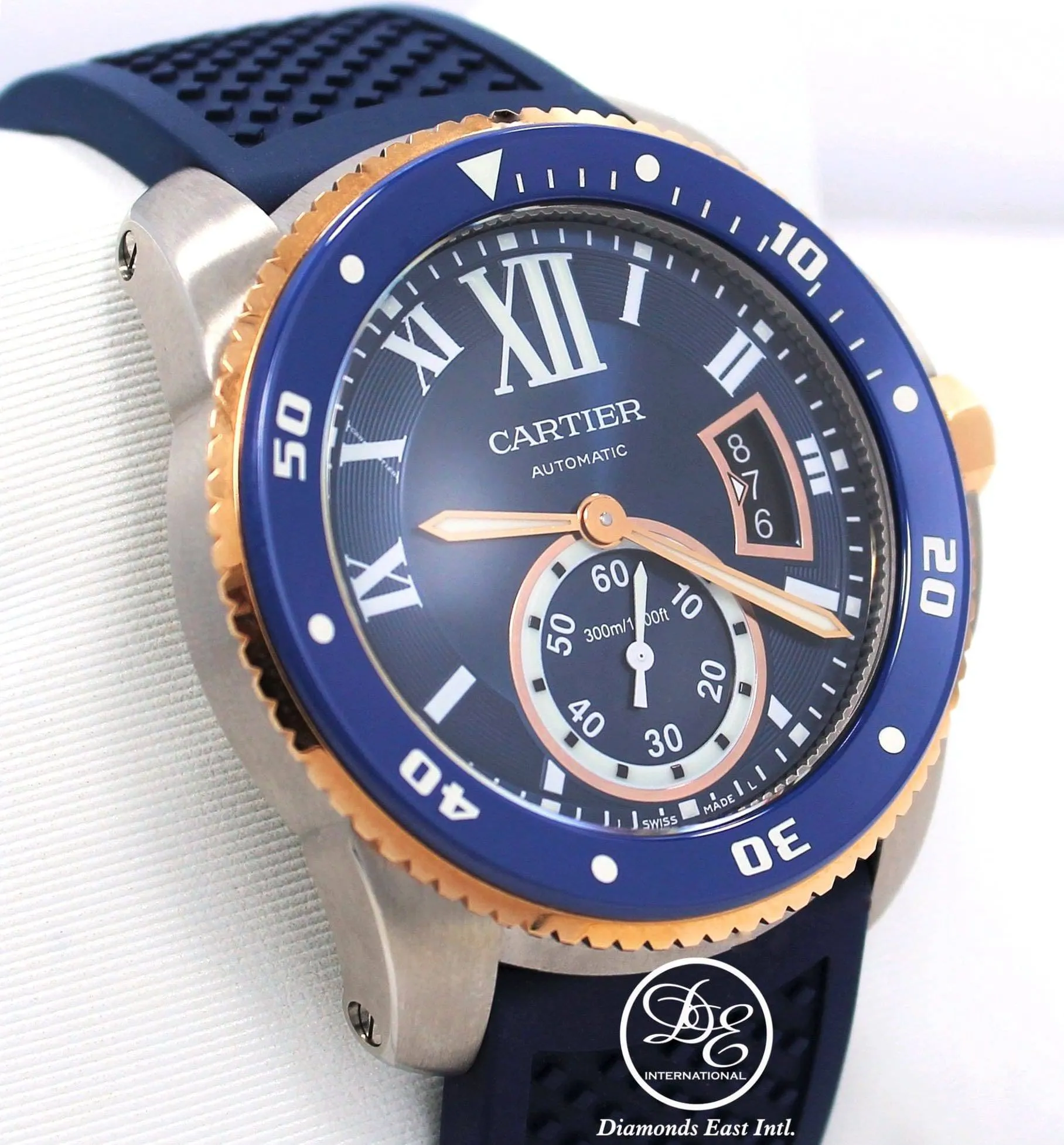 Cartier Calibre De Cartier Diver W2CA0009 Blue 42mm Automatic Rose Gold