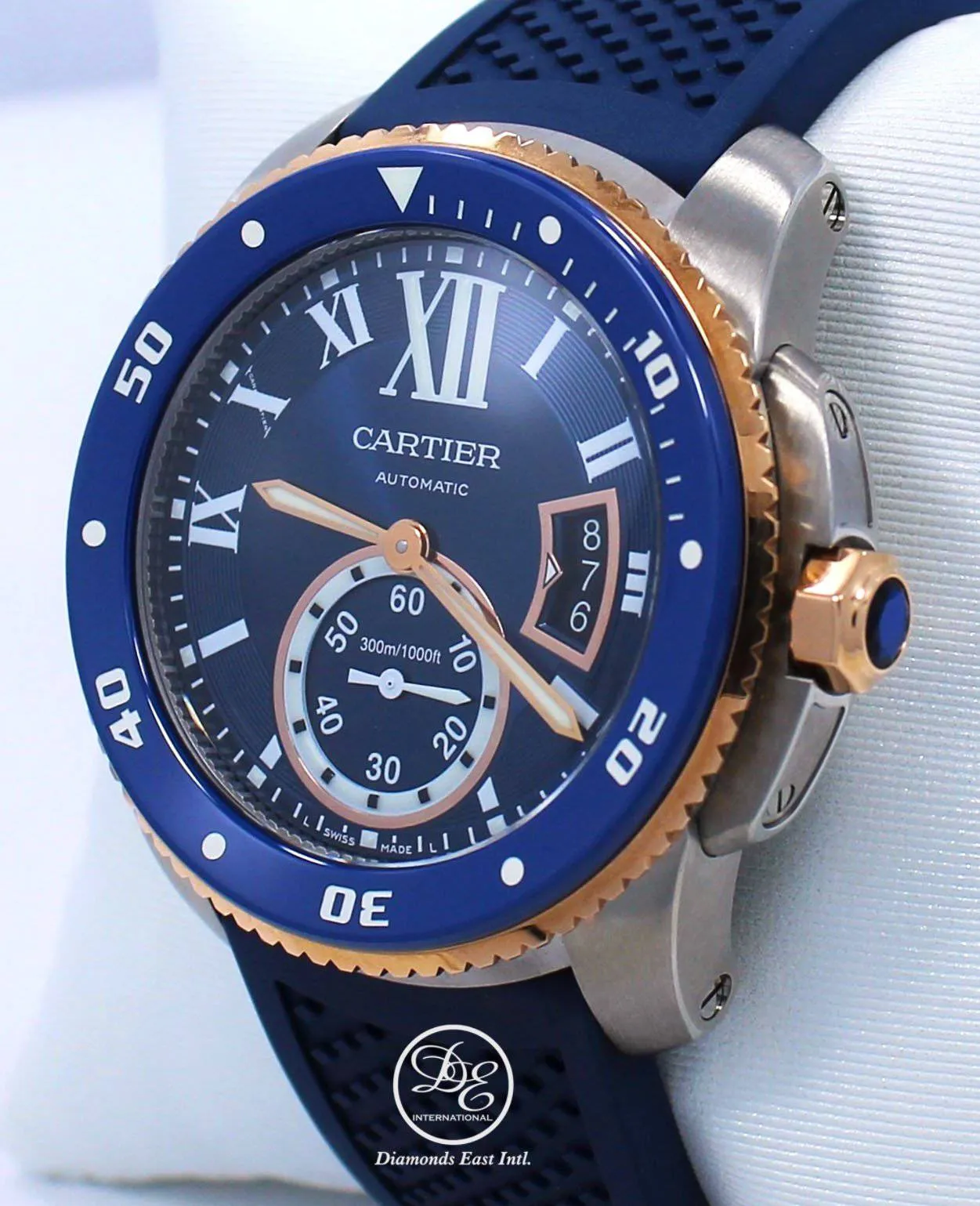 Cartier Calibre De Cartier Diver W2CA0009 Blue 42mm Automatic Rose Gold