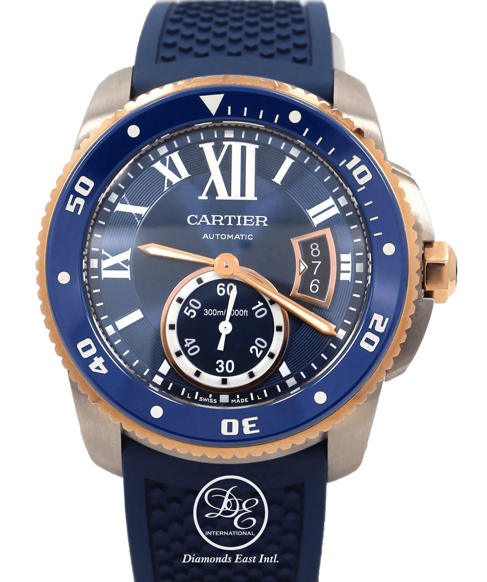 Cartier Calibre De Cartier Diver W2CA0009 Blue 42mm Automatic Rose Gold