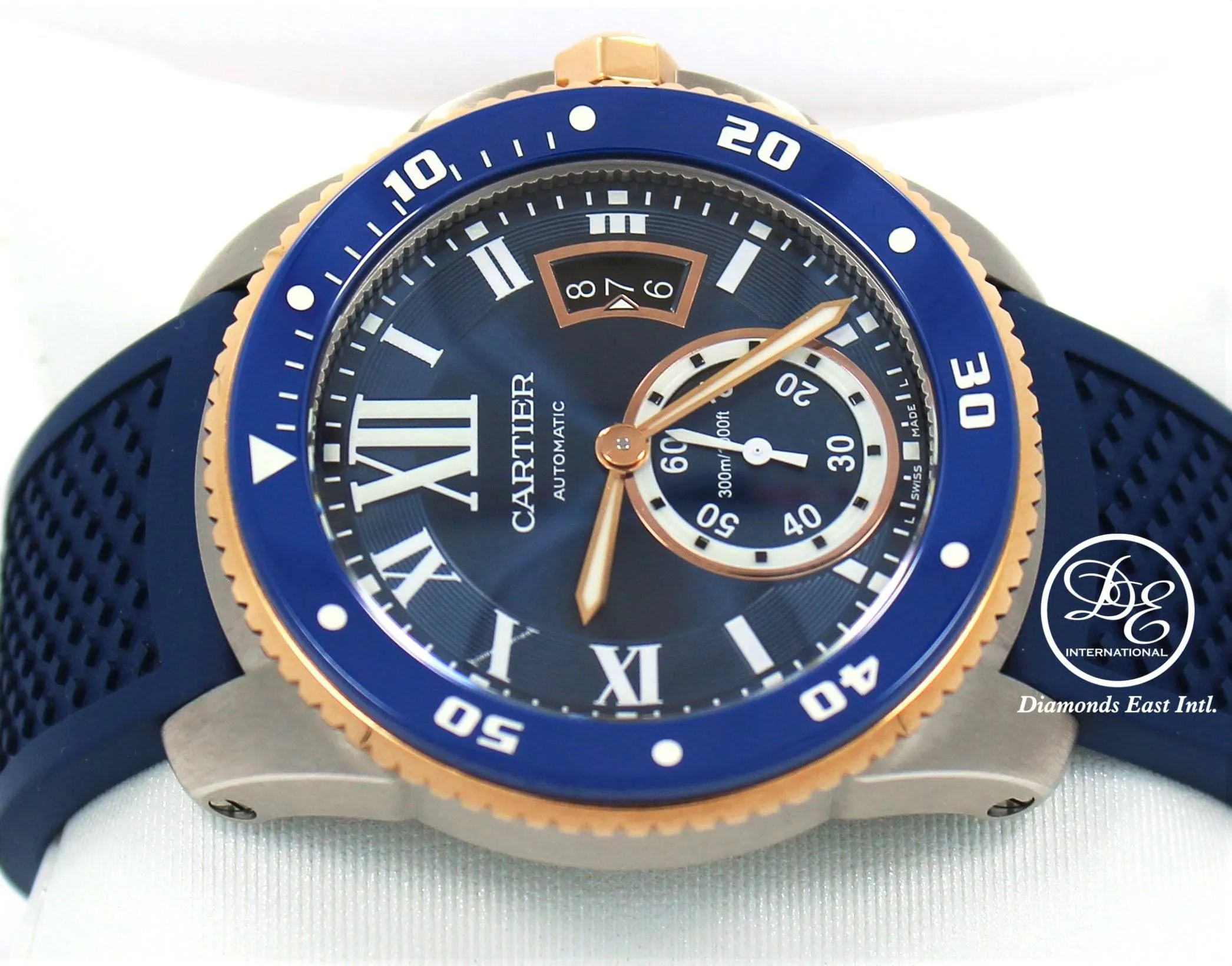 Cartier Calibre De Cartier Diver W2CA0009 Blue 42mm Automatic Rose Gold