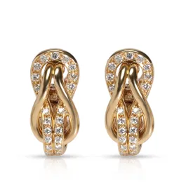 Cartier Hercules Love Knot Diamond Earrings in 18K Yellow Gold 3/8 Ctw