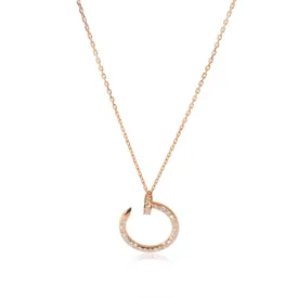 Cartier Juste un Clou Diamond Necklace in 18K Rose Gold 0.38 CTW