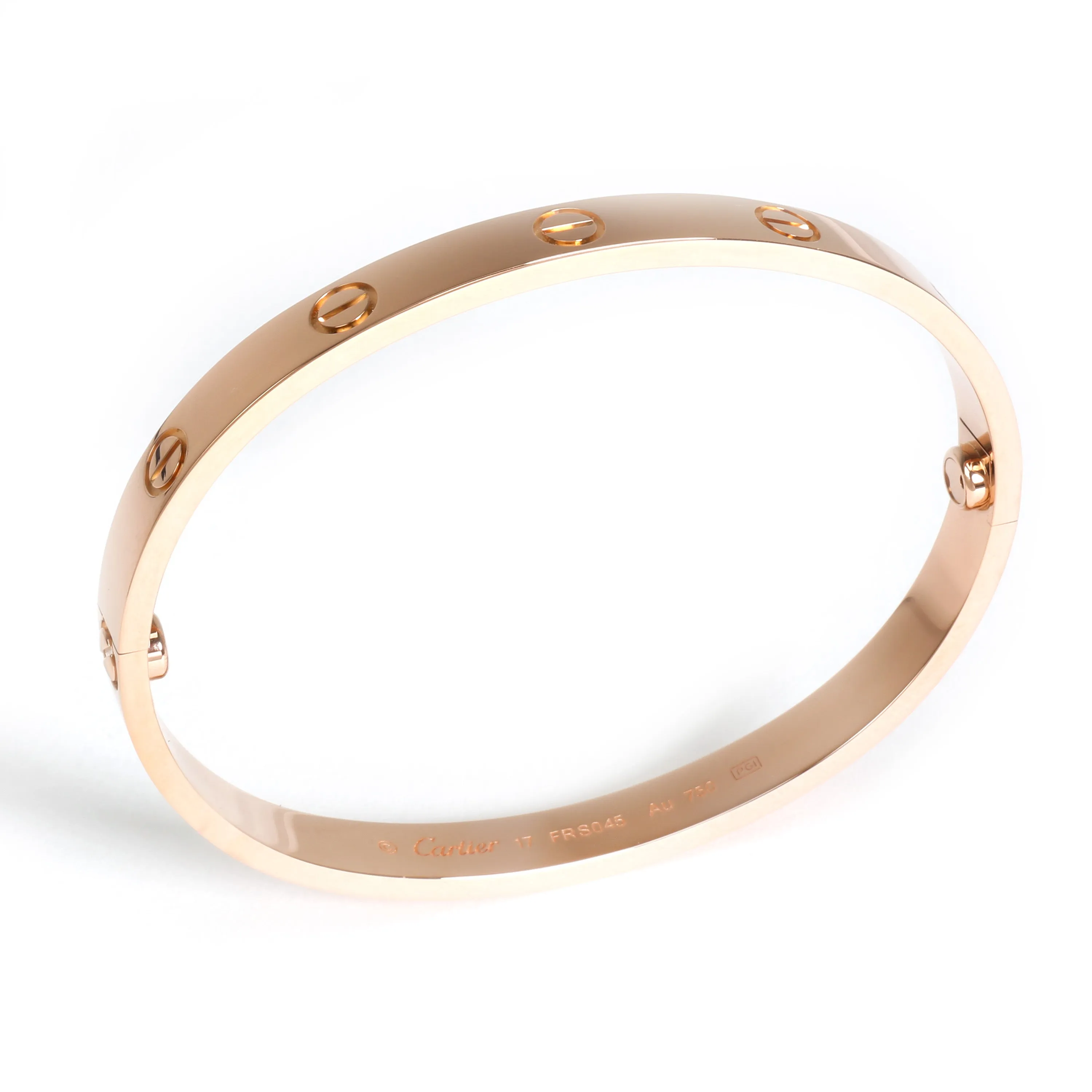 Cartier Love Bangle in 18K Rose Gold Size 17