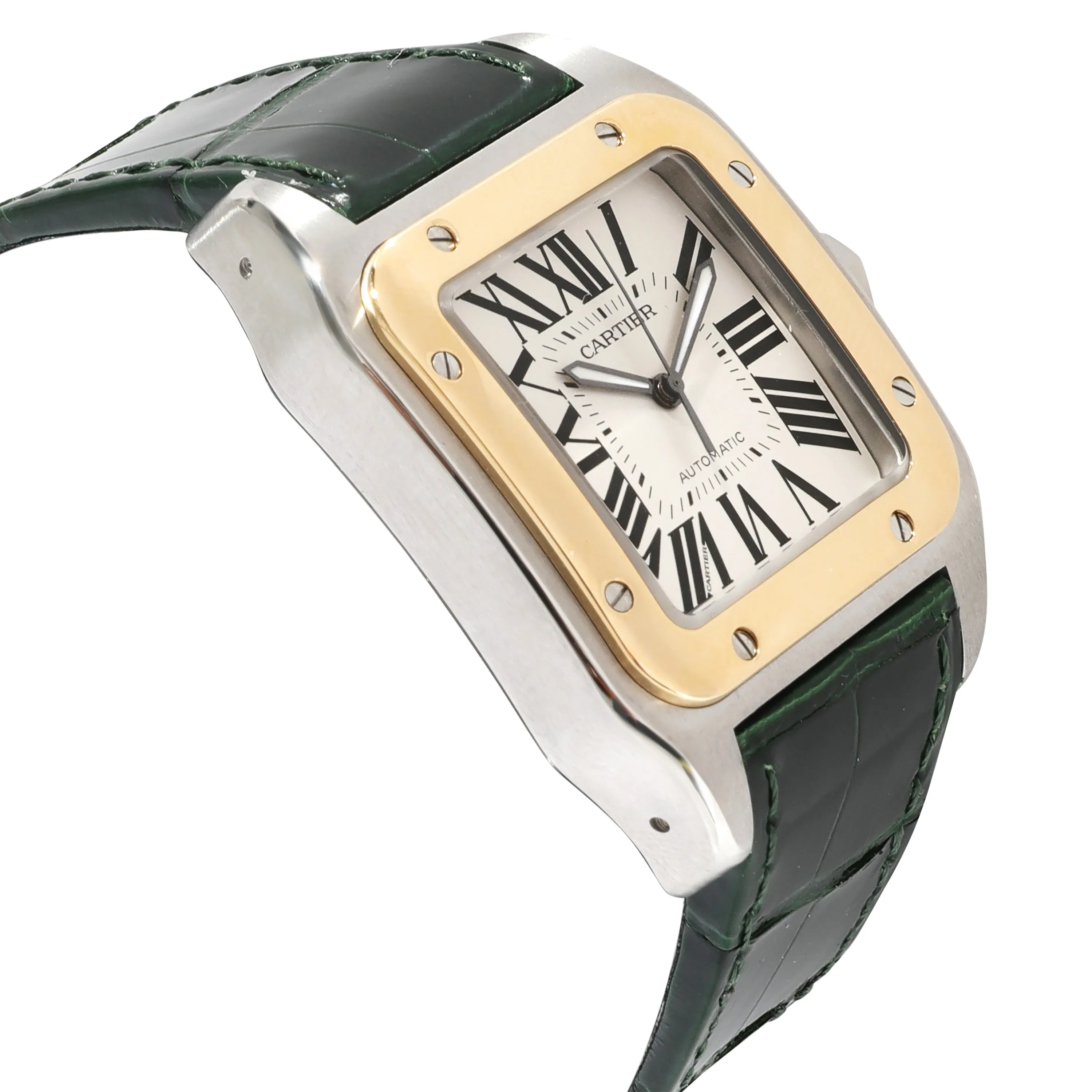 Cartier Santos 100 W20072X7 Mens Watch in  Stainless Steel/Yellow Gold