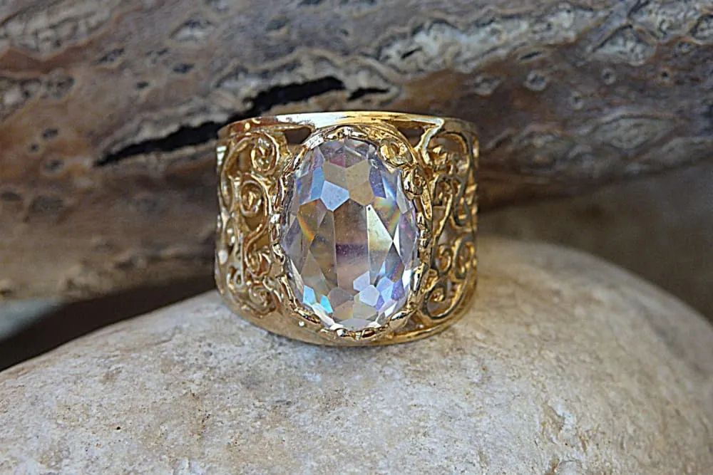 Clear Rebeka Filigree Ring