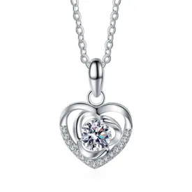 Clover Heart Moissanite Necklace