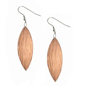 Copper Bark Leaf Drop Earrings