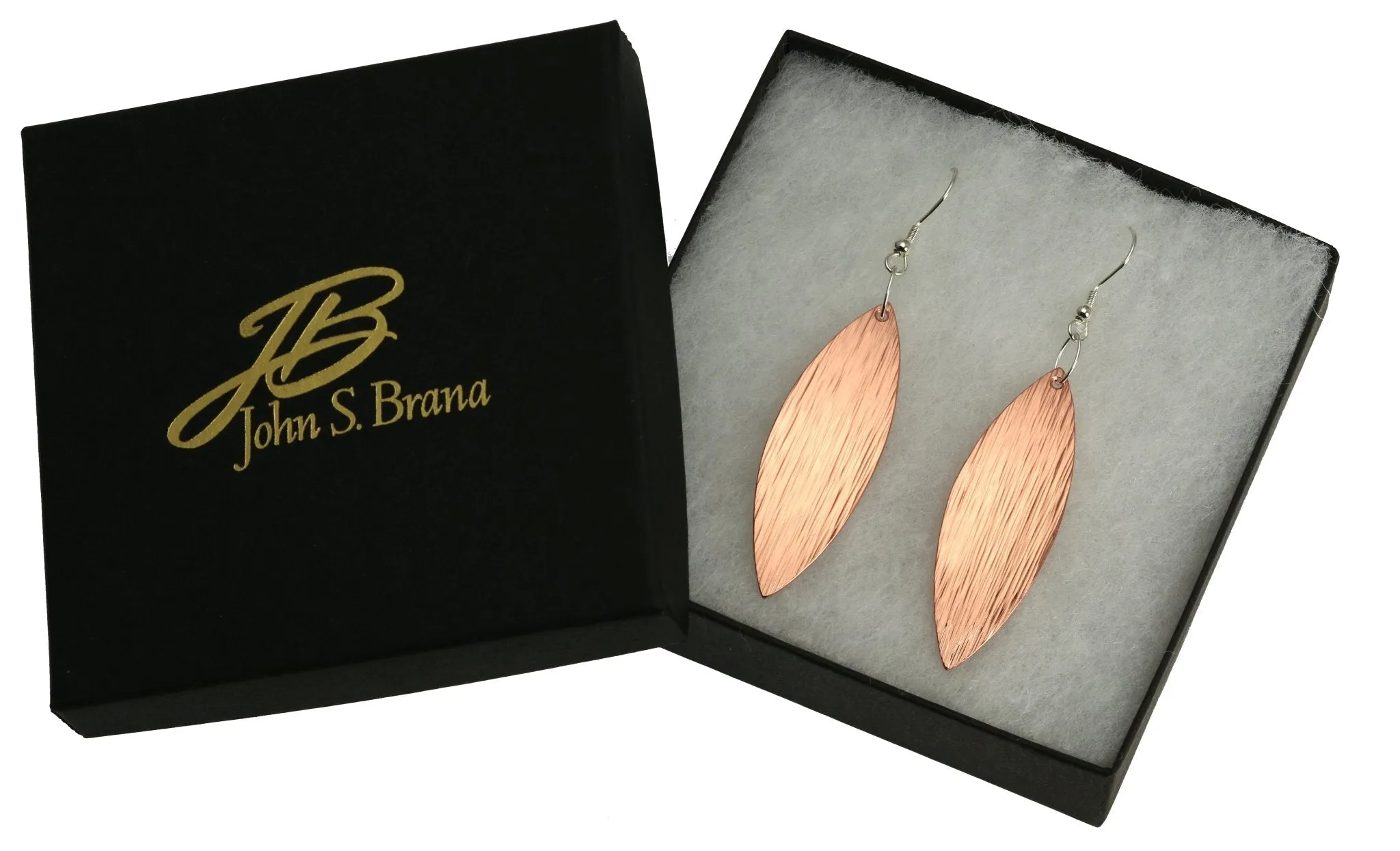 Copper Bark Leaf Drop Earrings