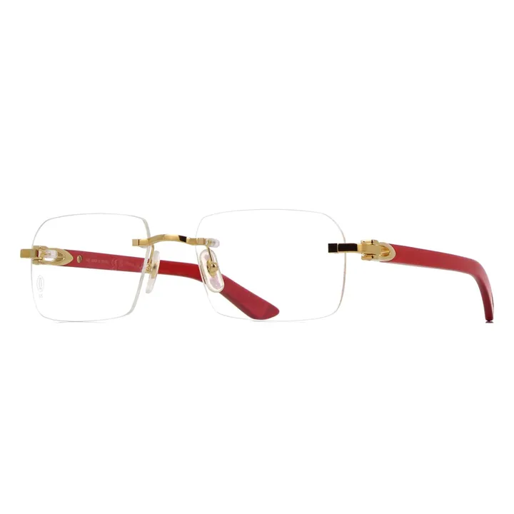 Crtier Wood Frame Optical (Red) - CCT0453O003