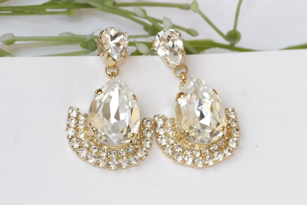 CRYSTAL TEARDROP EARRINGS