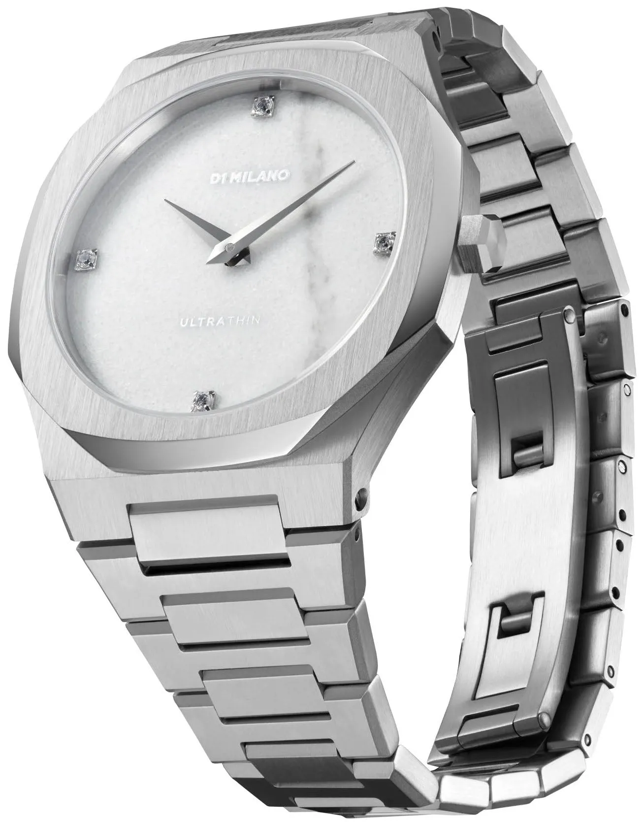 D1 Milano Watch Ultra Thin Marble Silver