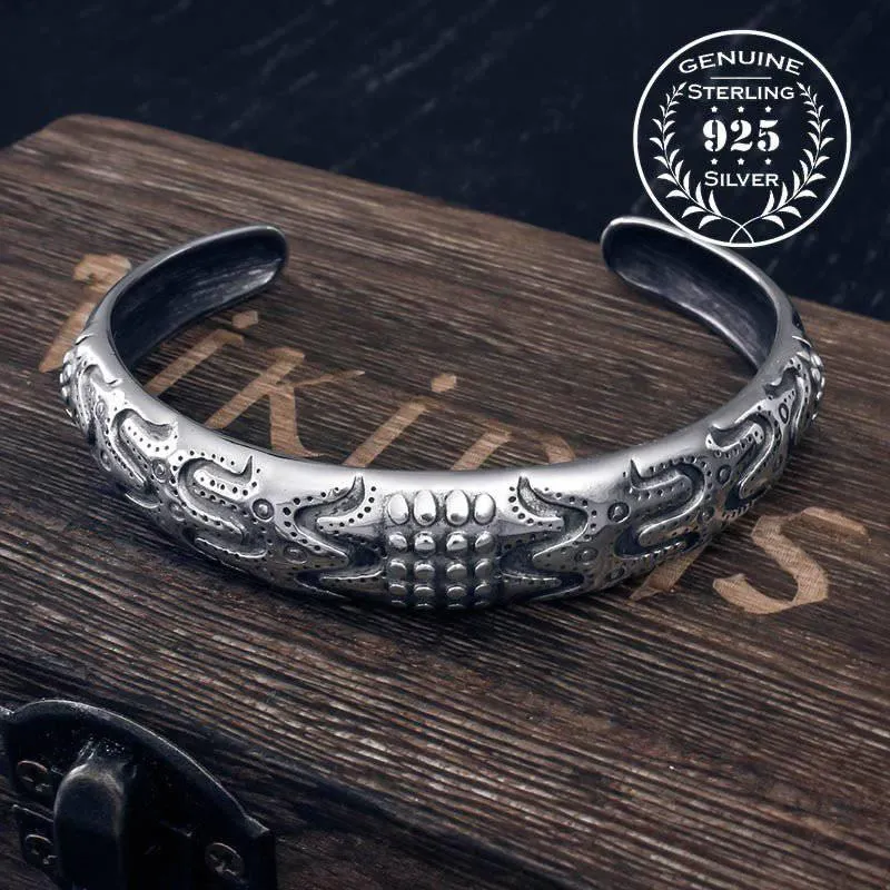 Draupnir Ornaments Odin's Cuff Bangle - Sterling Silver