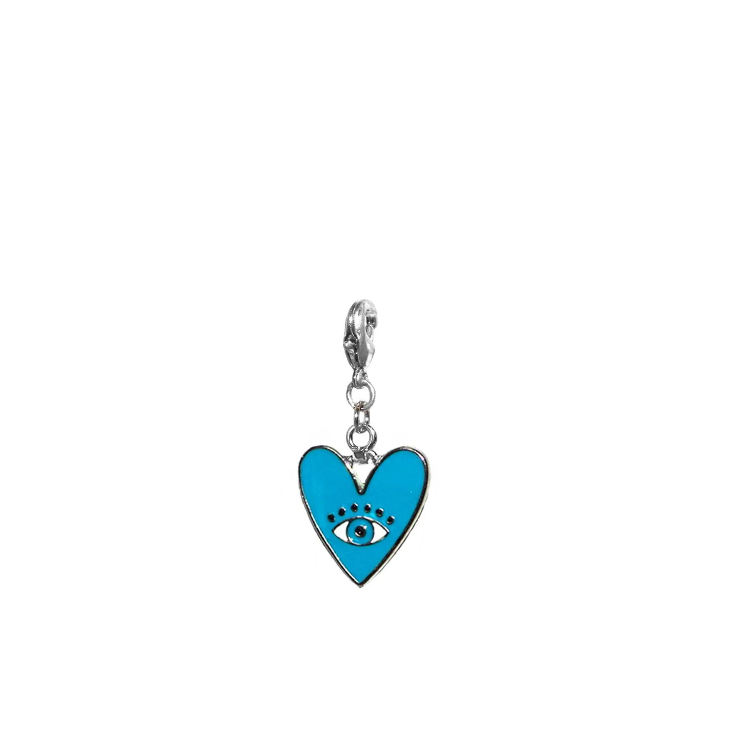 enamel evil eye heart clasp charm