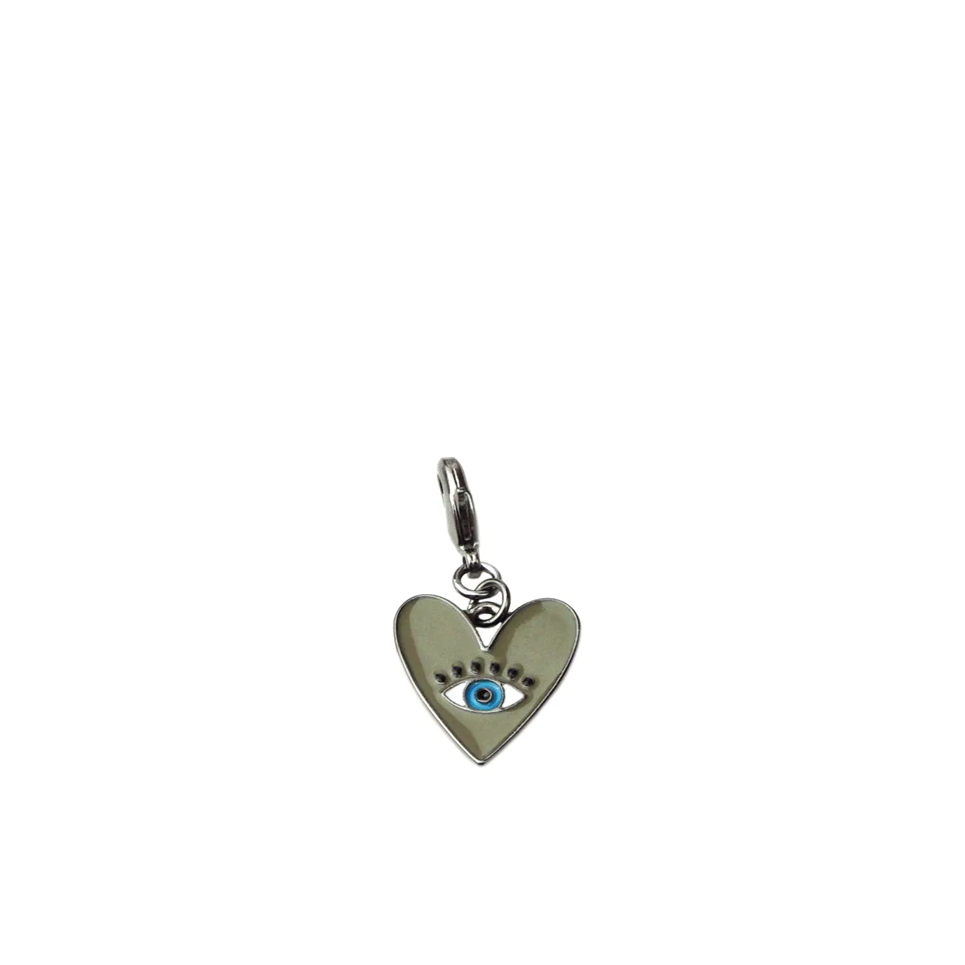 enamel evil eye heart clasp charm