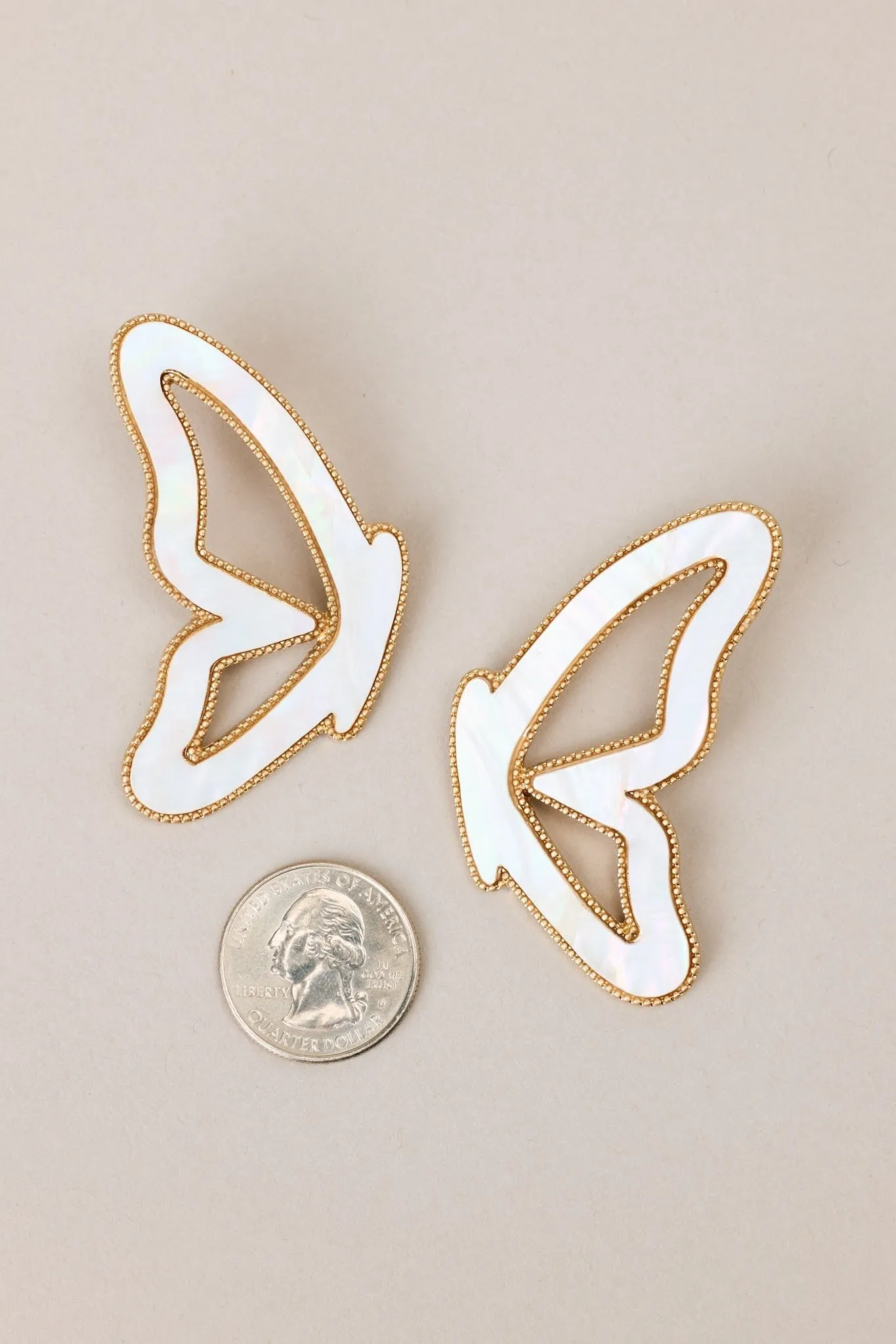 Enchanted Flutter Iridescent White Butterfly Earrings