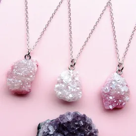 Enchanted Pastel Pink Druzy Necklaces