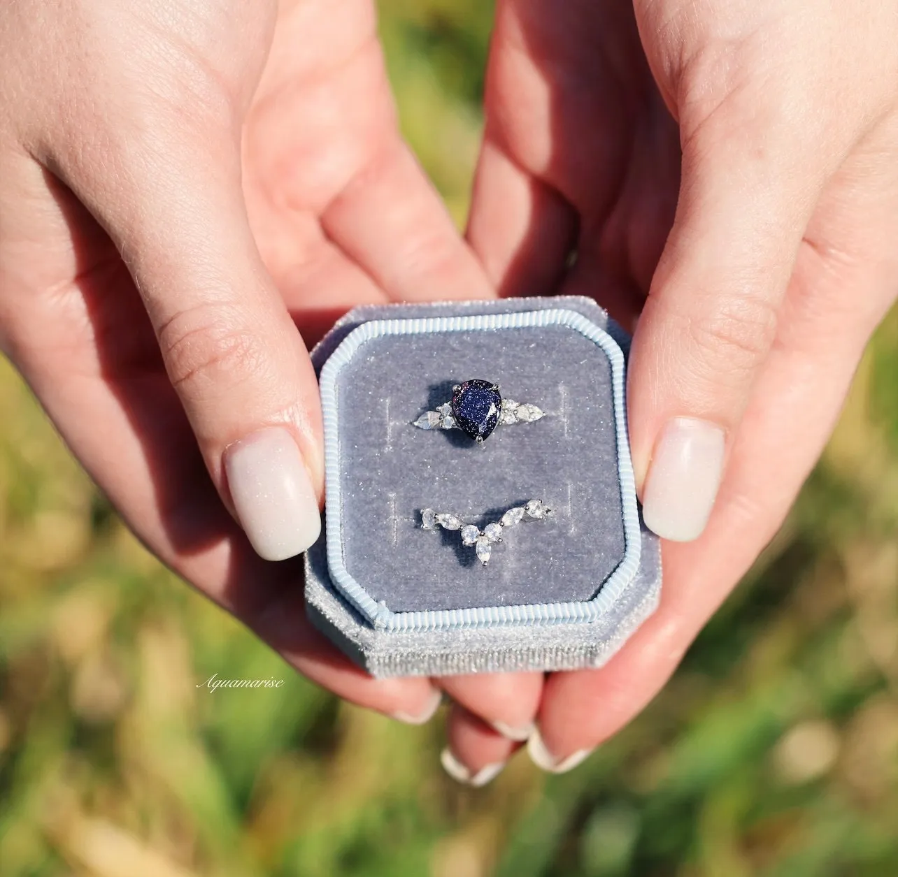 Evelyn Starry Night Ring Set- Black Rhodium Filled