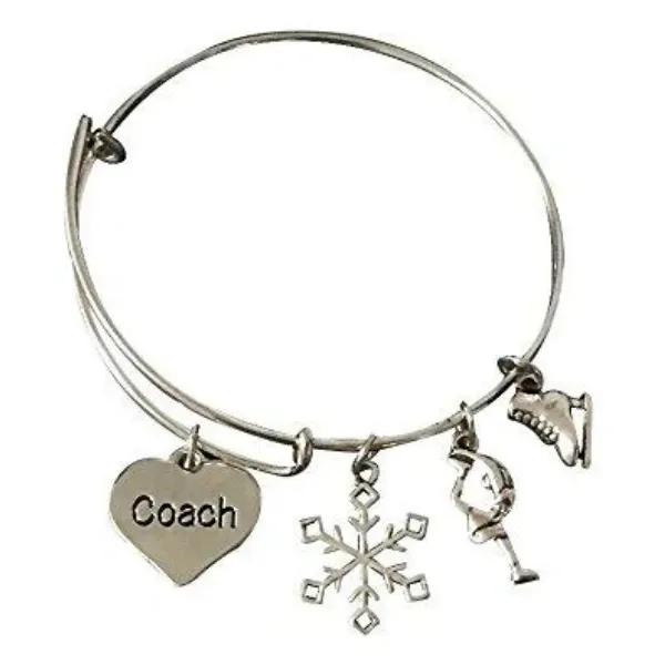 Figure Skating Coach Bangle Bracelet