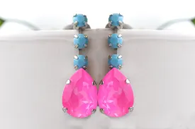 FUCHSIA TURQUOISE EARRINGS