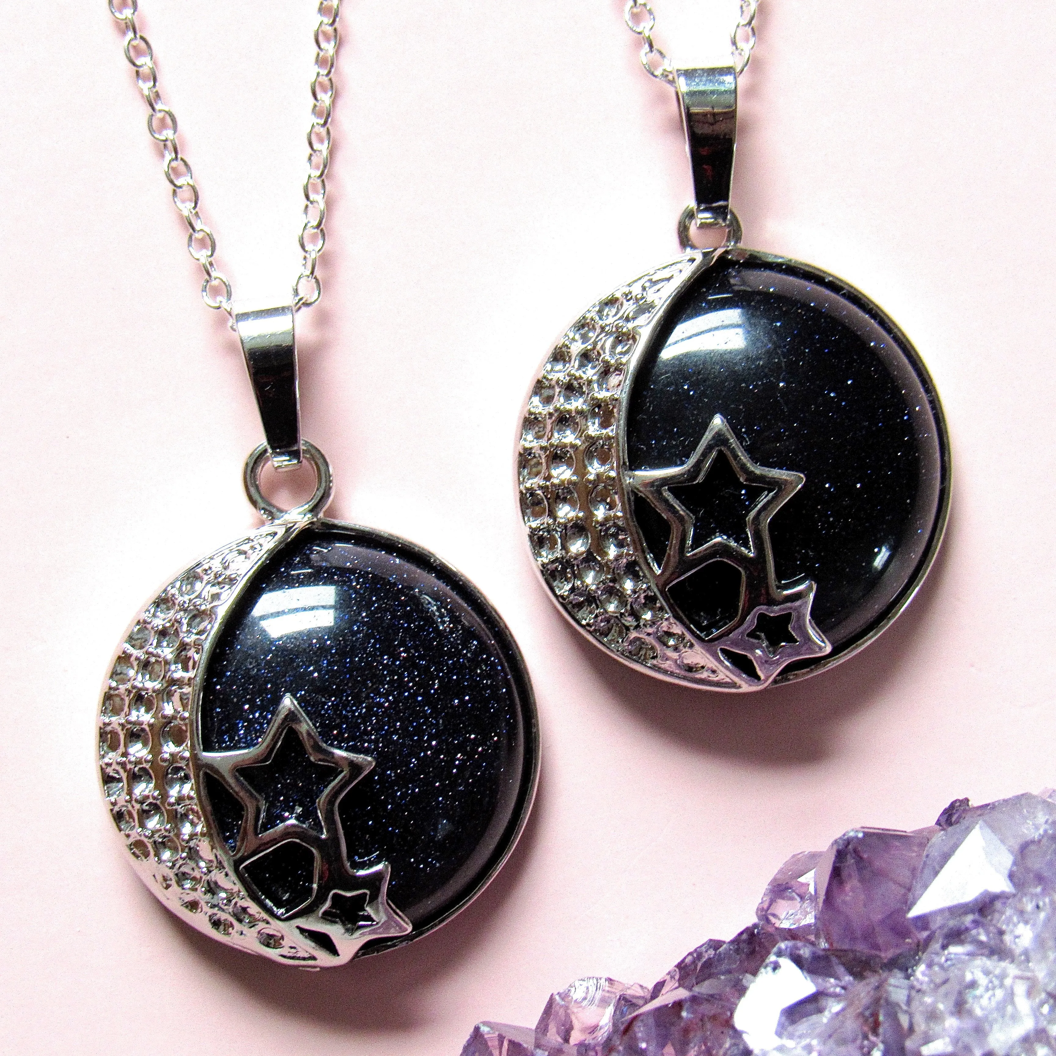 Galactic Goddess Goldstone Necklaces